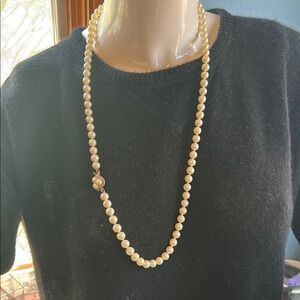 Timeless White Pearl Necklace with Elegant Clasp